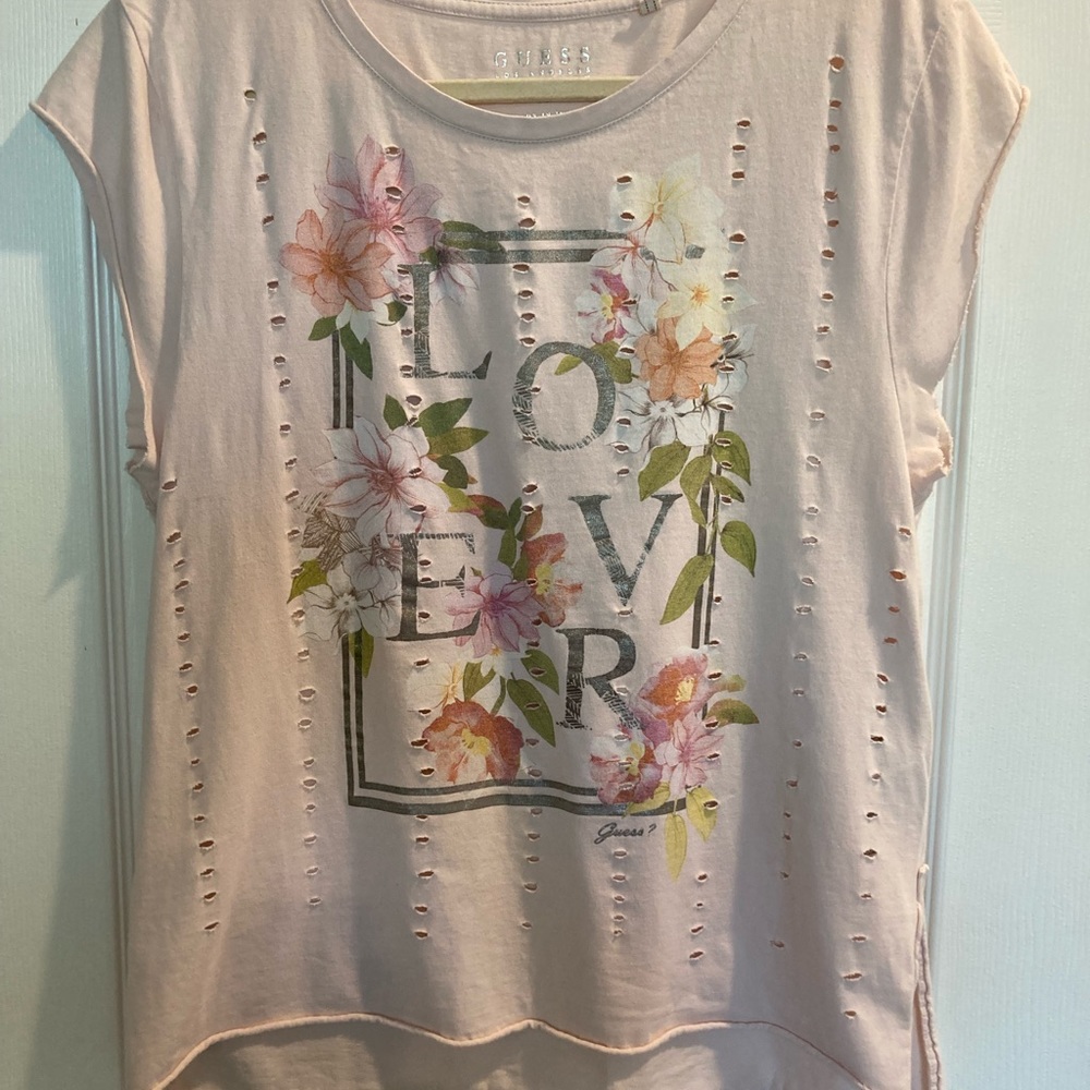 Guess lover t shirt with holes